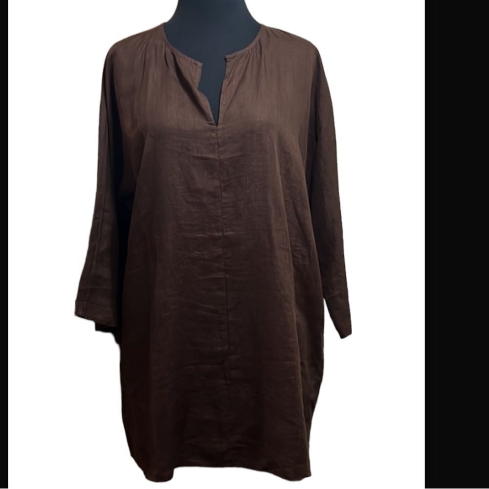 Eileen Fisher Organic Cotton Brown Tunic Nwot